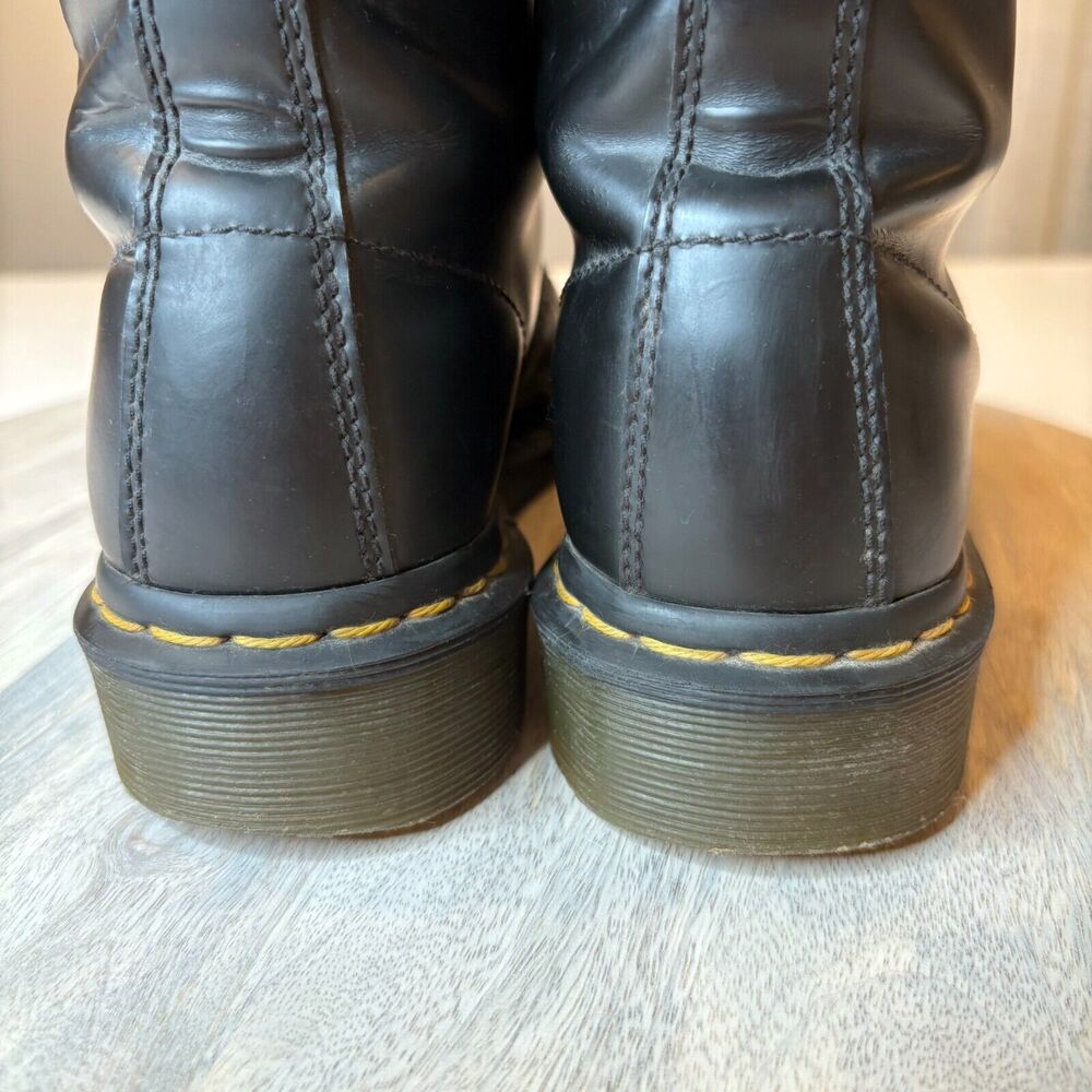 Dr. Doc Martens Black Matte Leather Combat Boots Style 1460 W US Size 7 - Picture 6 of 10